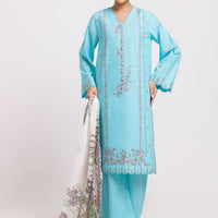 Dobby Blue Stitched Suit - Bonanza