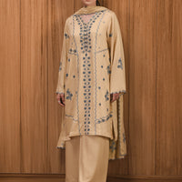 Twill Viscose Yellow Stitched Suit - Image