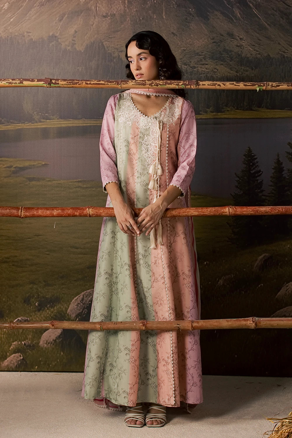 Dobby Lawn Multi Stitched Suit - Vanya