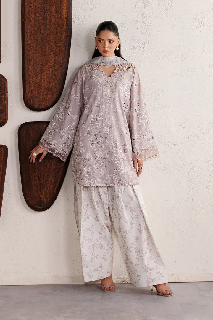 Embroidered Lawn Lilac Stitched Suit - Iznik
