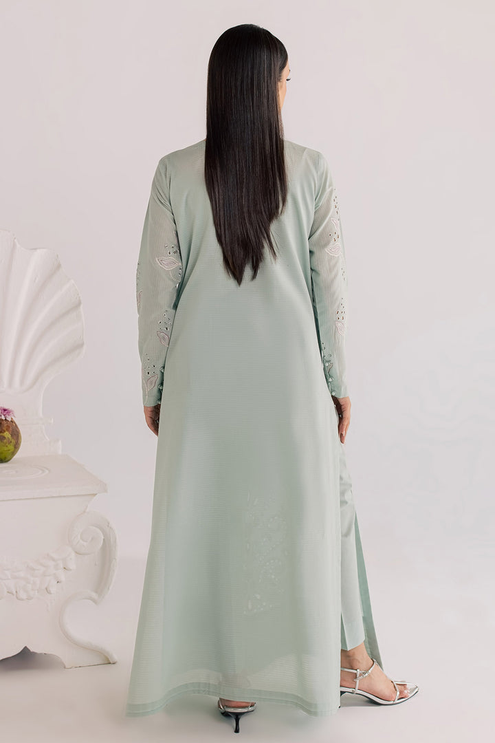 Embroidered Dorya Lawn Sage Green Stitched Suit - Nureh