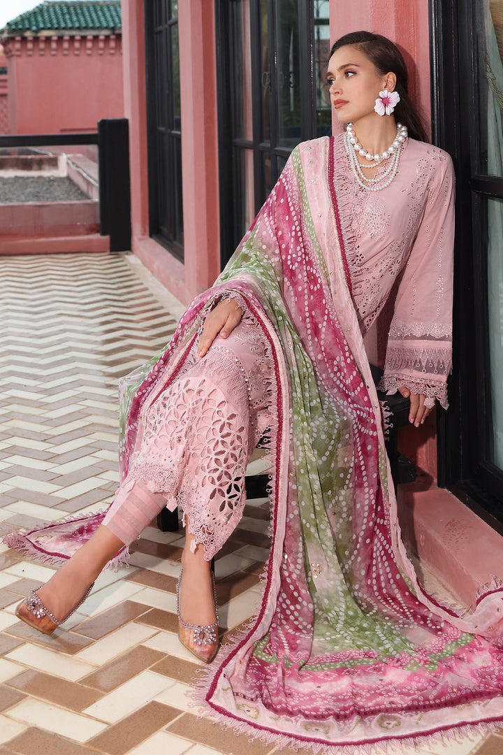 Lawn Peach Stitched Suit - Nureh