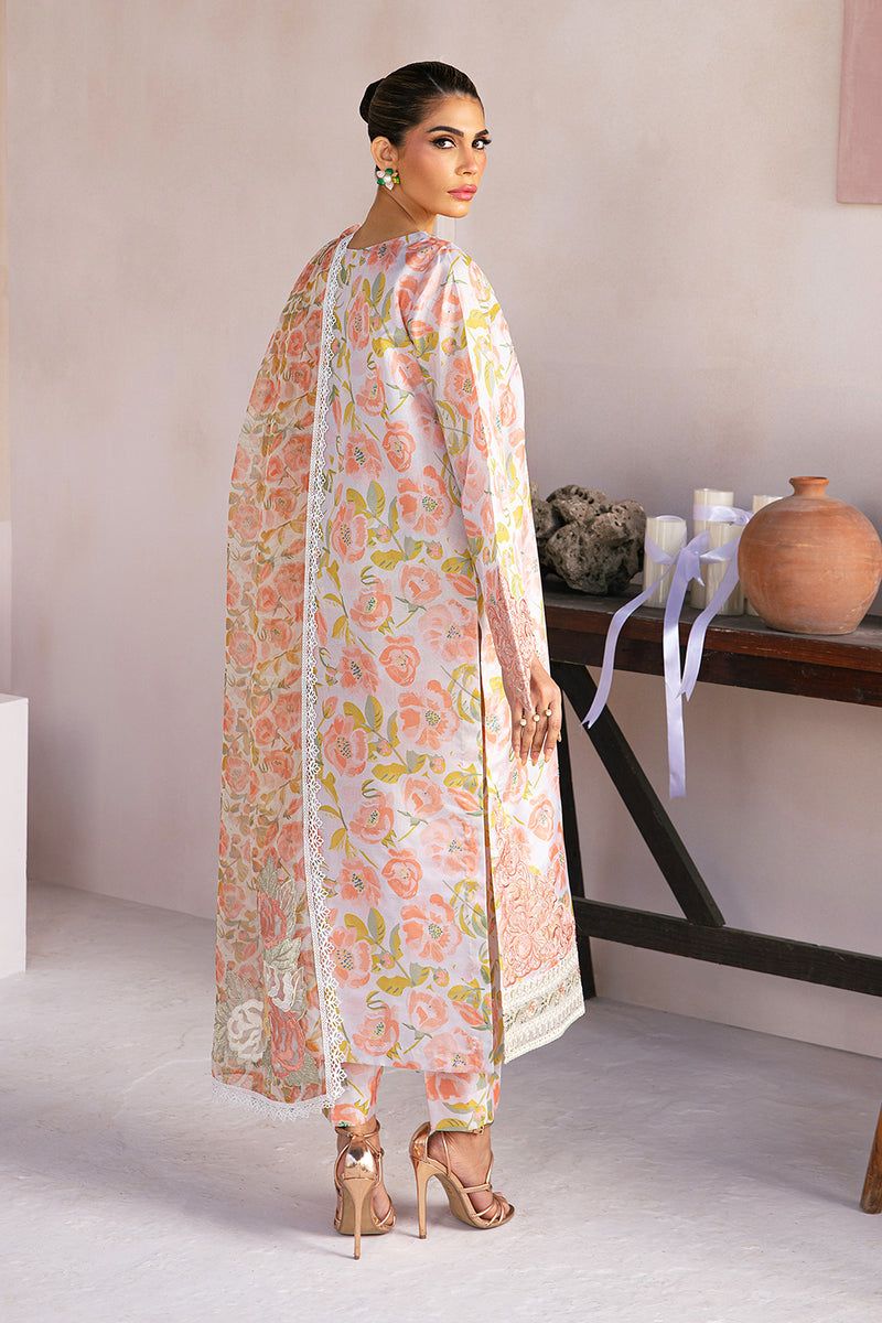 Tafetta & Organza Peach 2 Piece Suit - Vanya