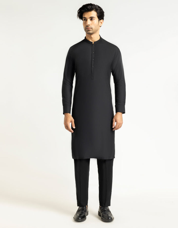 Blended Black Kurta Trouser - J. Junaid Jamshed