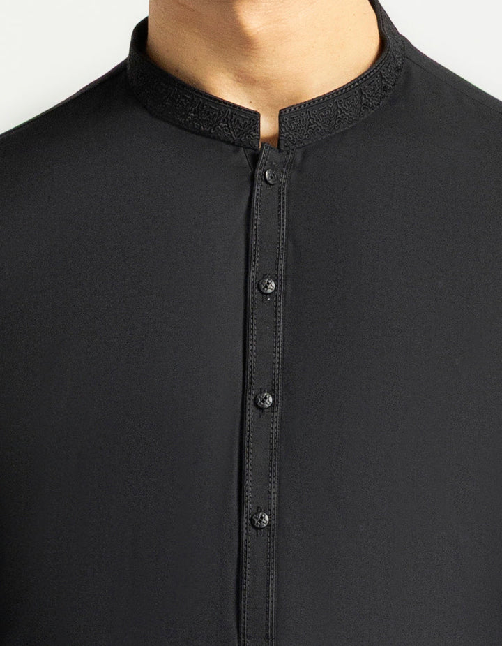 Blended Black Kurta Trouser - J. Junaid Jamshed