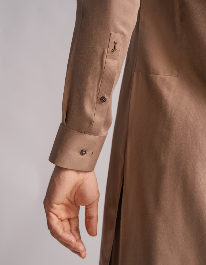 Blended Brown Kurta Trouser - J. Junaid Jamshed