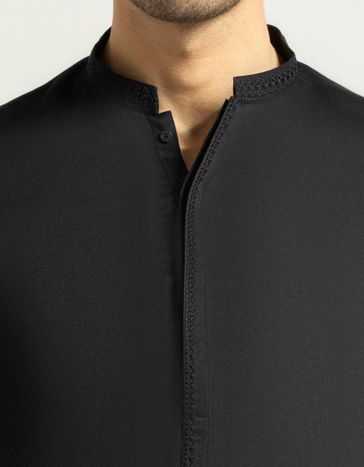 Blended Black Shalwar Kameez - J. Junaid Jamshed