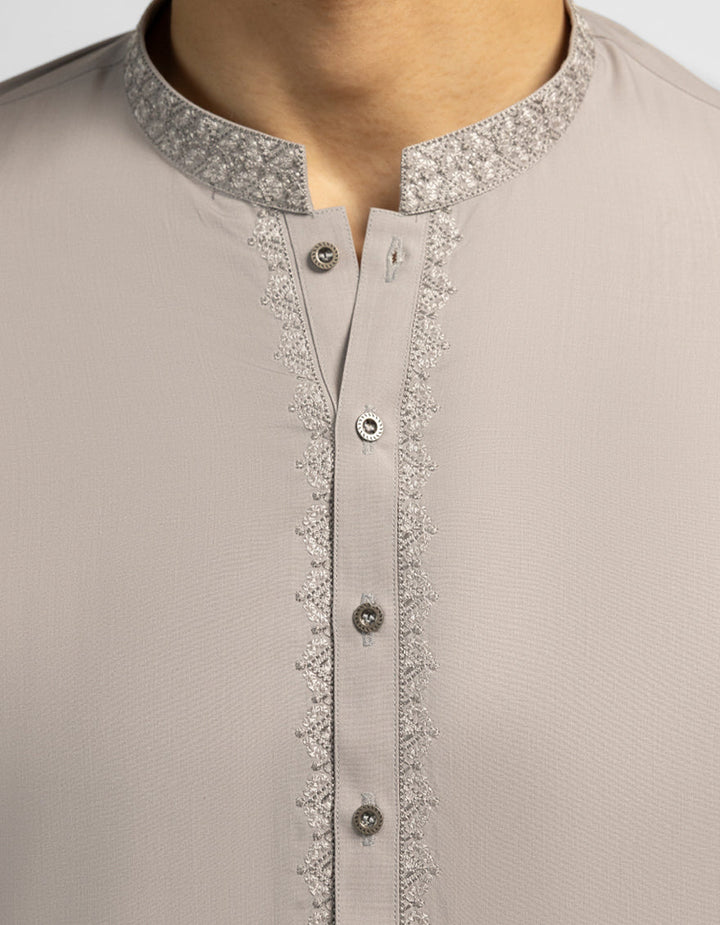 Blended Grey Kurta Trouser - J. Junaid Jamshed