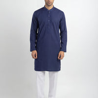 Cotton Blue Kurta - J. Junaid Jamshed