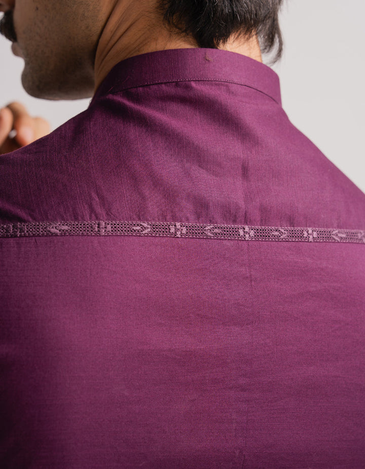 Cotton Purple Kurta - J. Junaid Jamshed