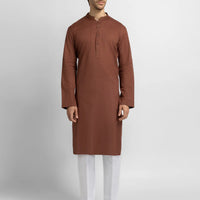 Cotton Brown Kurta - J. Junaid Jamshed