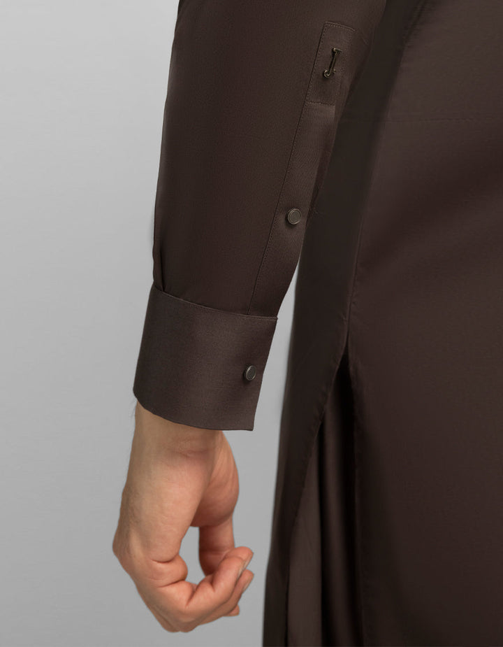 Cotton Dark Brown Shalwar Kameez - J. Junaid Jamshed