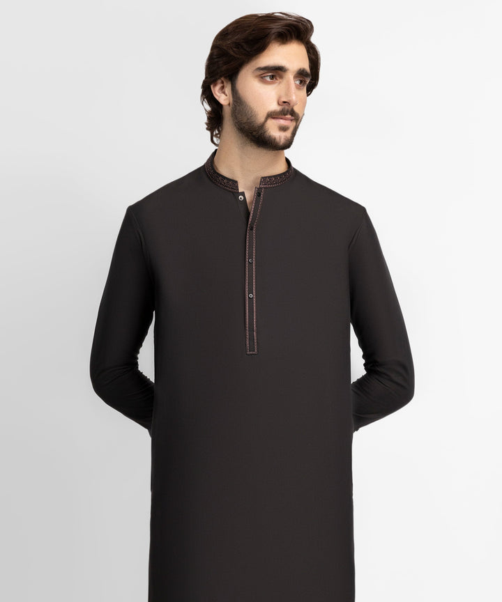 Blended Brown Shalwar Kameez - J. Junaid Jamshed