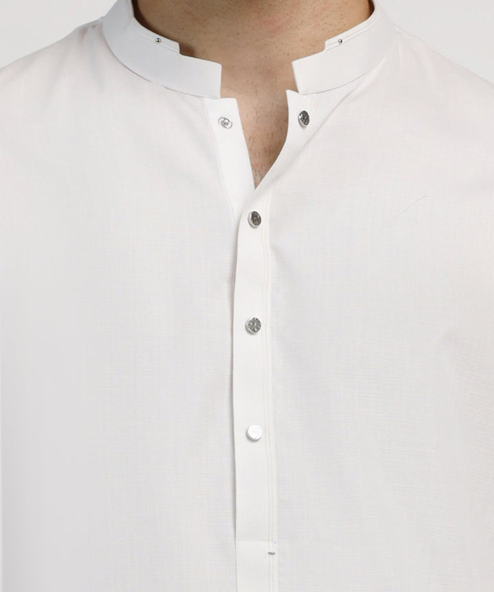 Blended White Shalwar Kameez - J. Junaid Jamshed
