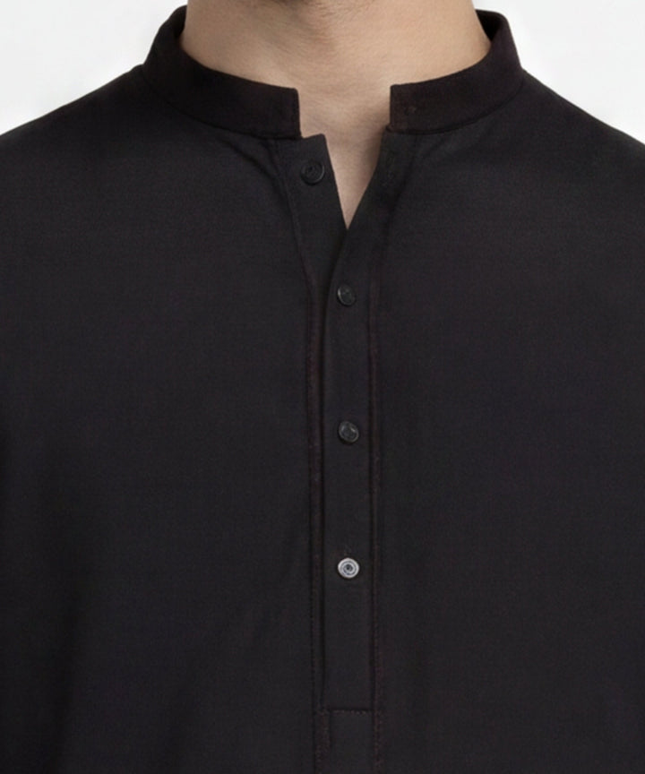 Blended Black Kurta Trouser - J. Junaid Jamshed