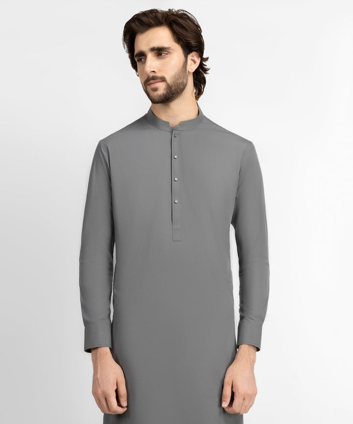Blended Grey Kurta Trouser - J. Junaid Jamshed