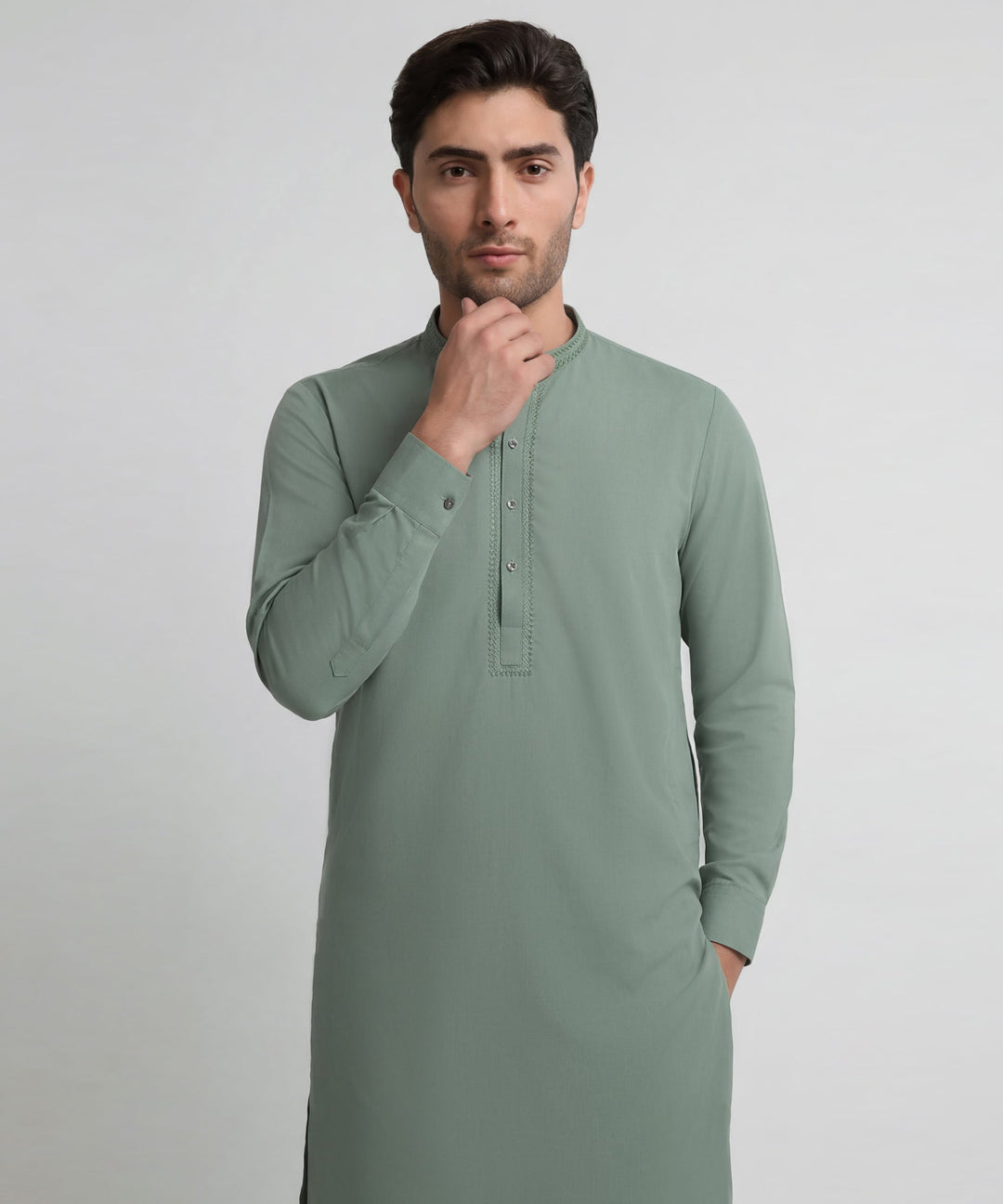 Blended Green Kurta Trouser - J. Junaid Jamshed