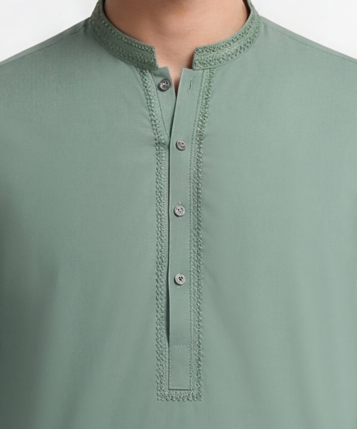 Blended Green Shalwar Kameez - J. Junaid Jamshed