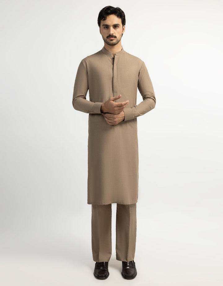 Blended Mocha Kurta Trouser - J. Junaid Jamshed