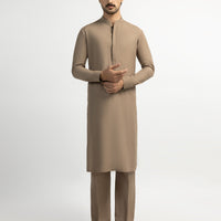 Blended Mocha Kurta Trouser - J. Junaid Jamshed