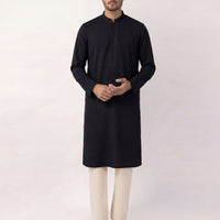 Cotton Black Kurta - J. Junaid Jamshed