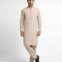 Blended Cream Shalwar Kameez - J. Junaid Jamshed