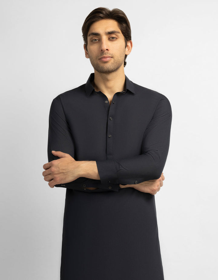 Blended Midnight Blue Shalwar Kameez - J. Junaid Jamshed