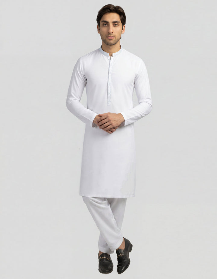 Cotton White Kurta - J. Junaid Jamshed