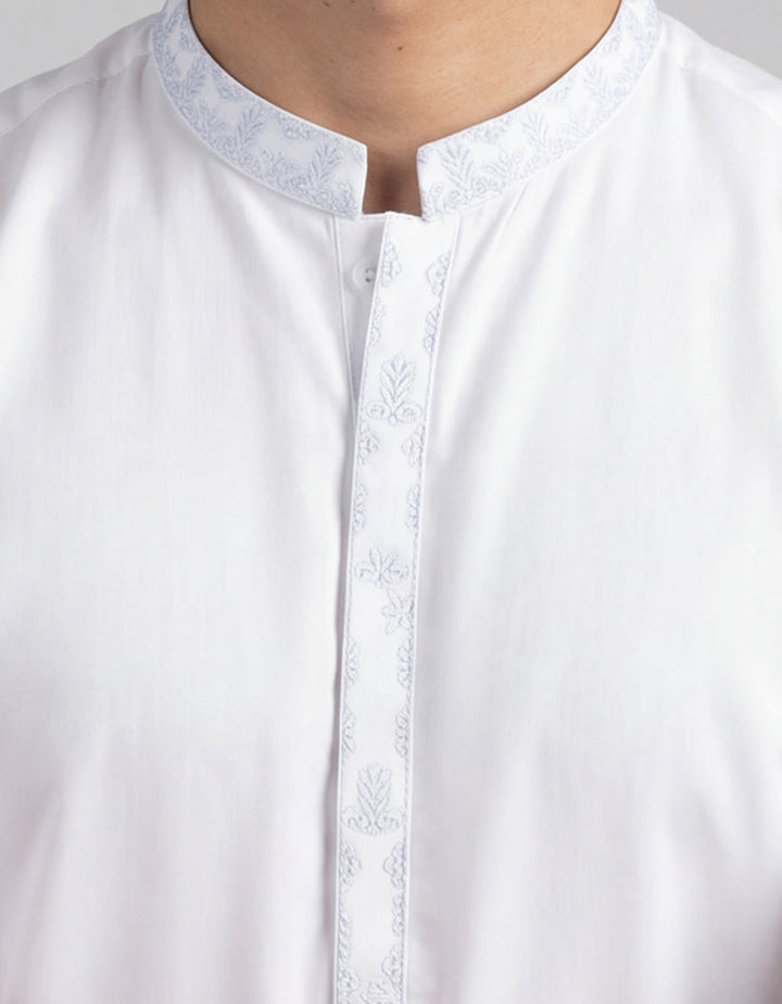 Cotton White Kurta - J. Junaid Jamshed