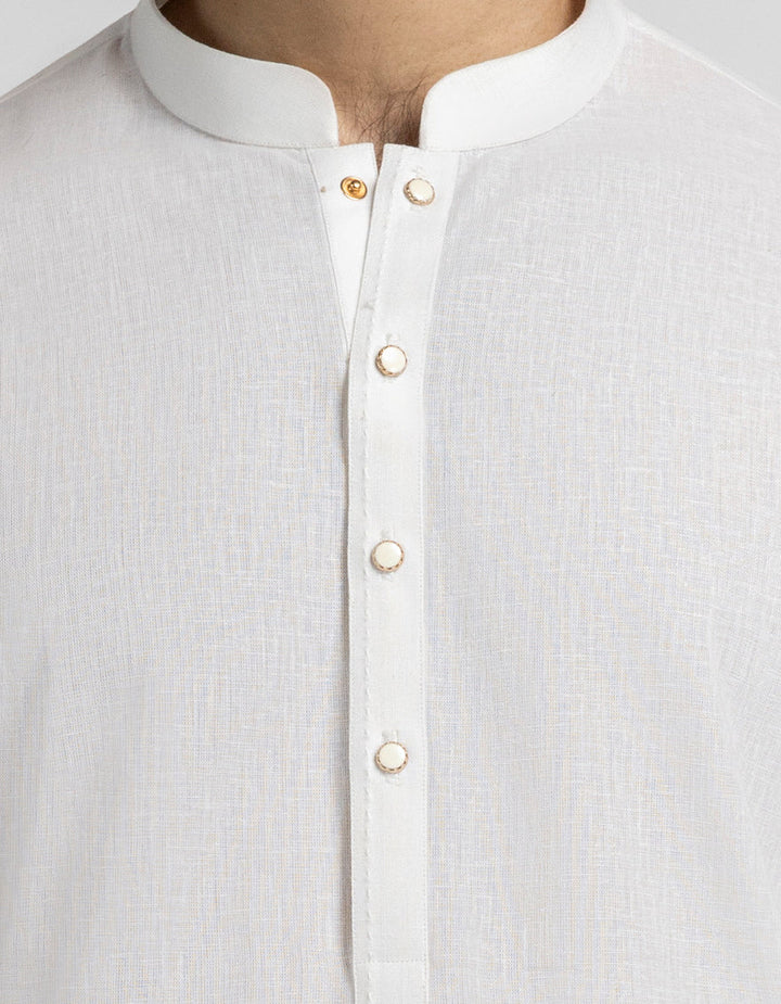 Blended Off White Kurta Trouser - J. Junaid Jamshed