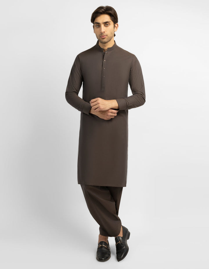 Cotton Brown Shalwar Kameez - J. Junaid Jamshed