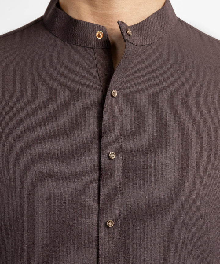 Blended Brown Shalwar Kameez - J. Junaid Jamshed