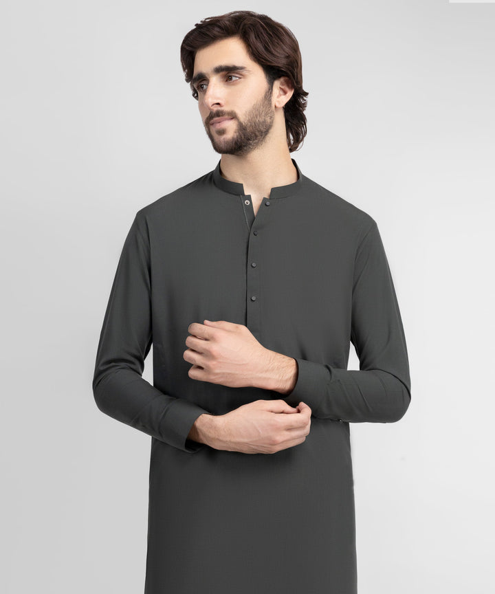 Blended Deep Green Kurta Trouser - J. Junaid Jamshed