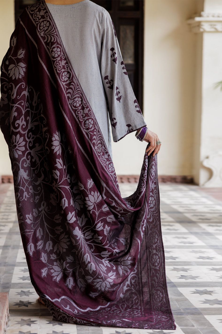 Yarn Dyed Grey Stitched Suit - Almirah
