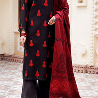 Dobby Black Stitched Suit - Almirah