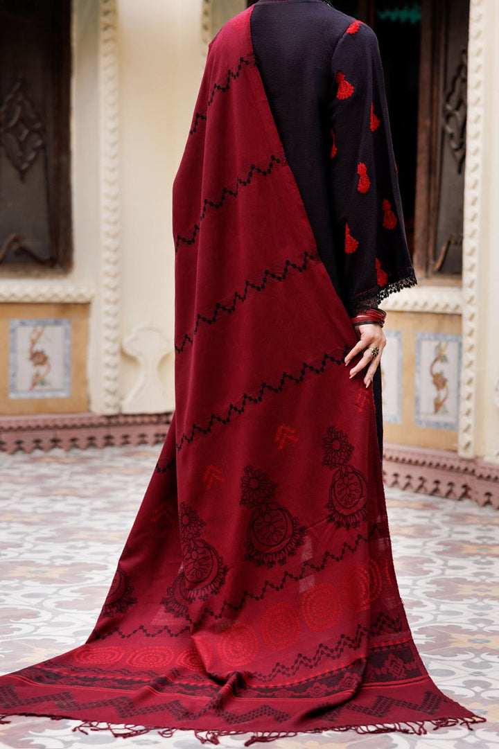Dobby Black Stitched Suit - Almirah
