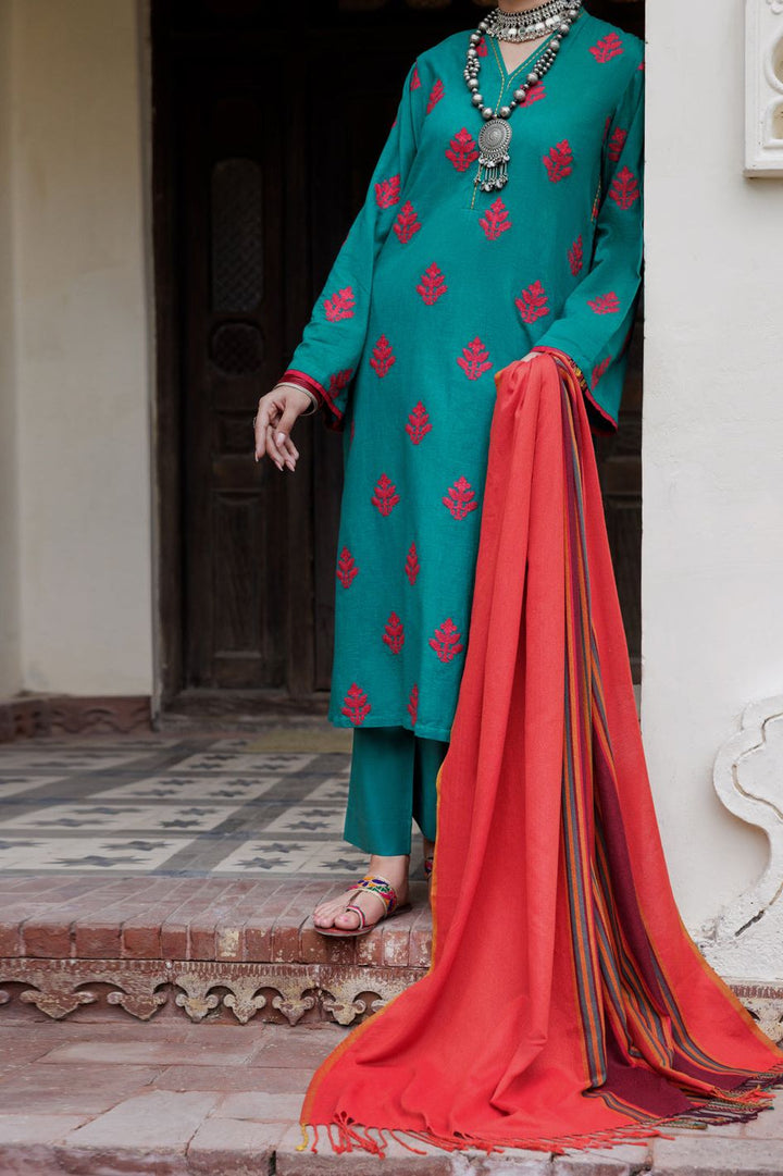 Dobby Sea Green Stitched Suit - Almirah