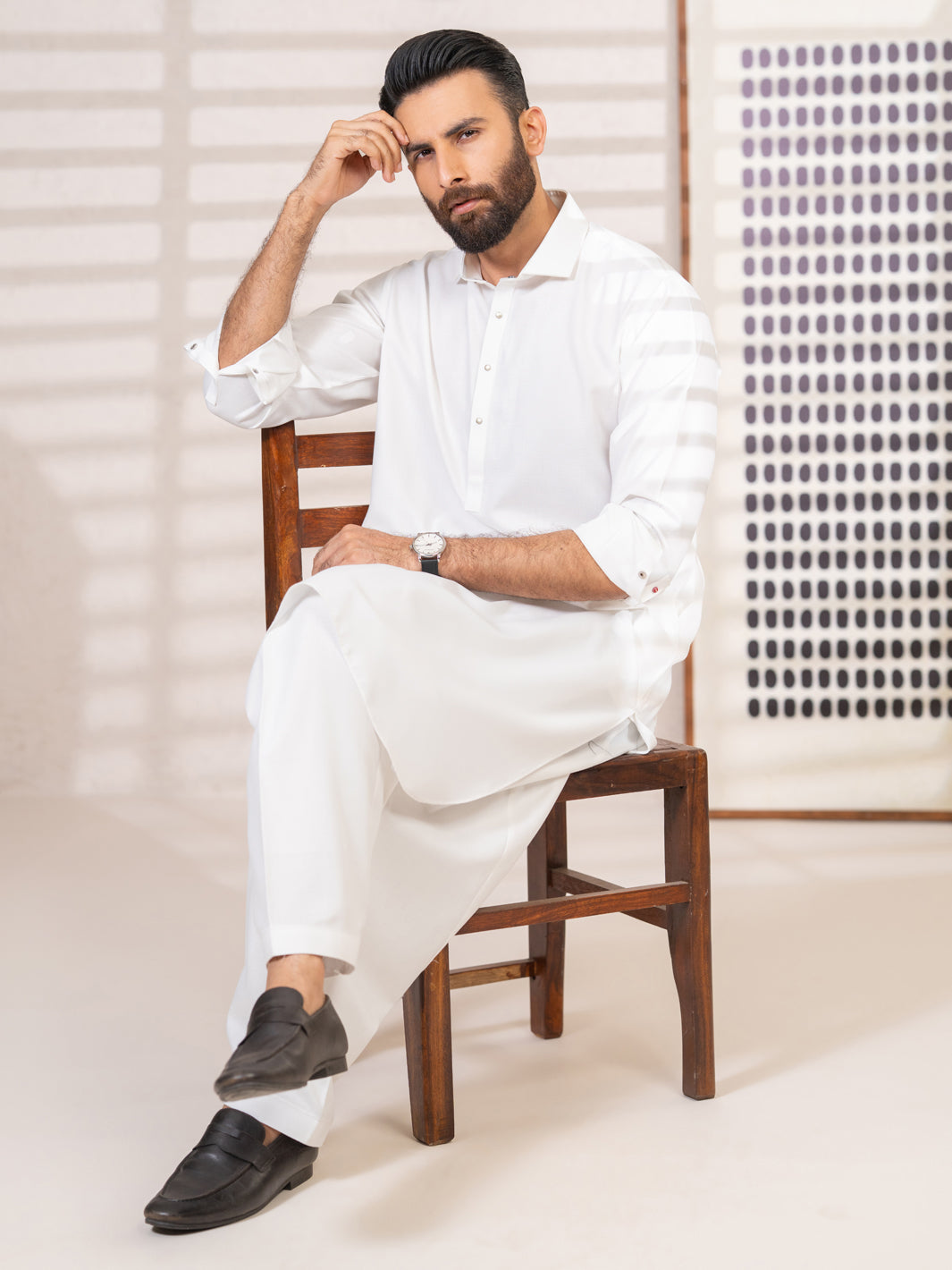 Polyester White Shalwar Kameez - Almirah
