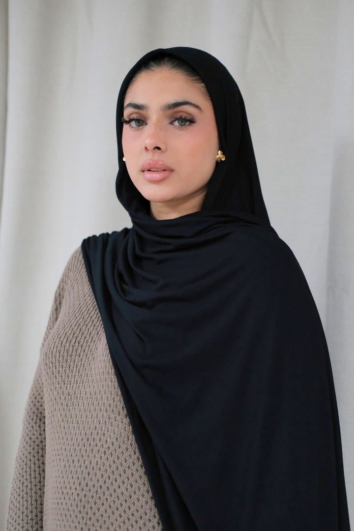 Black Premium Jersey Hijab