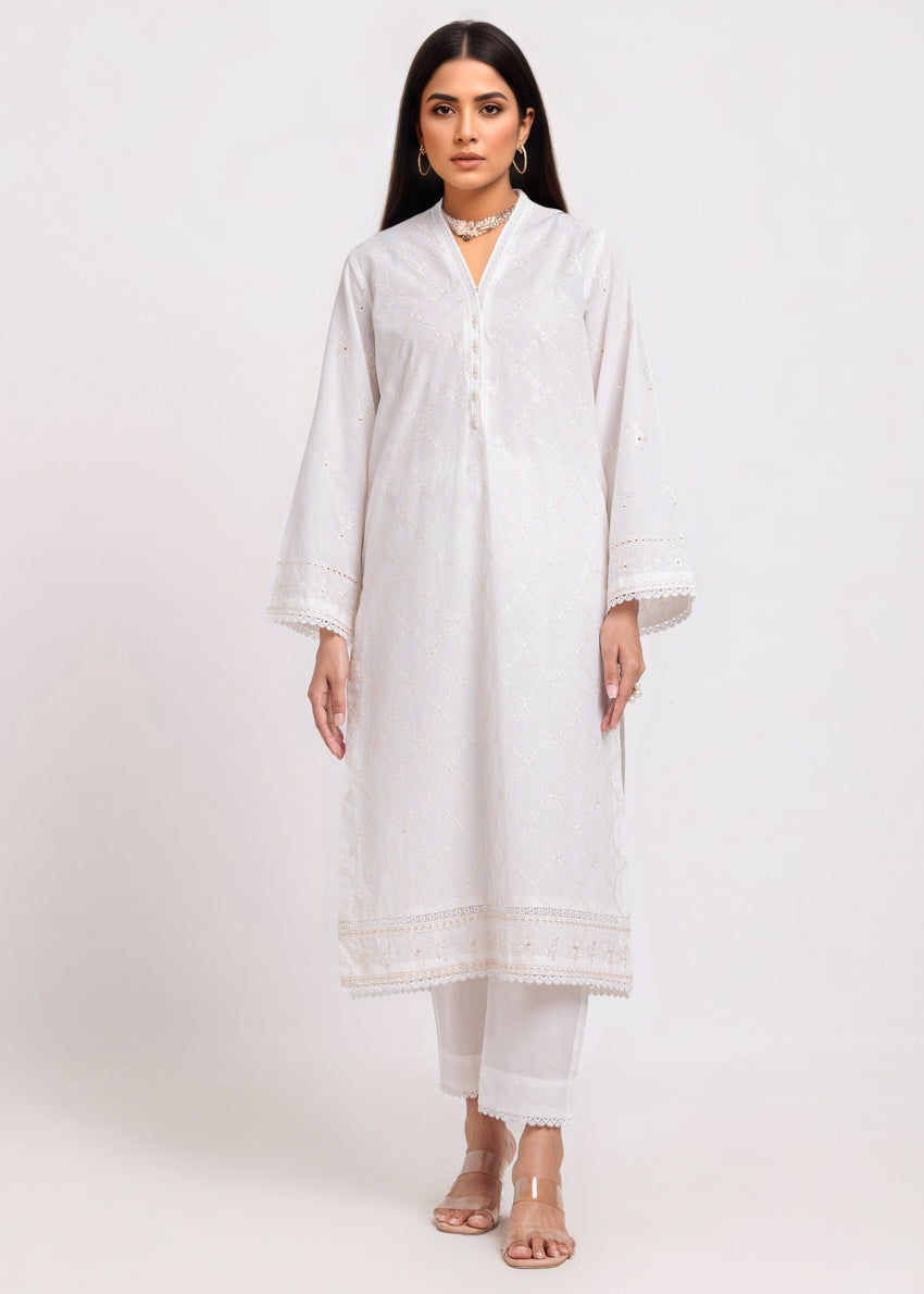 Cambric White Stitched Suit - Bonanza