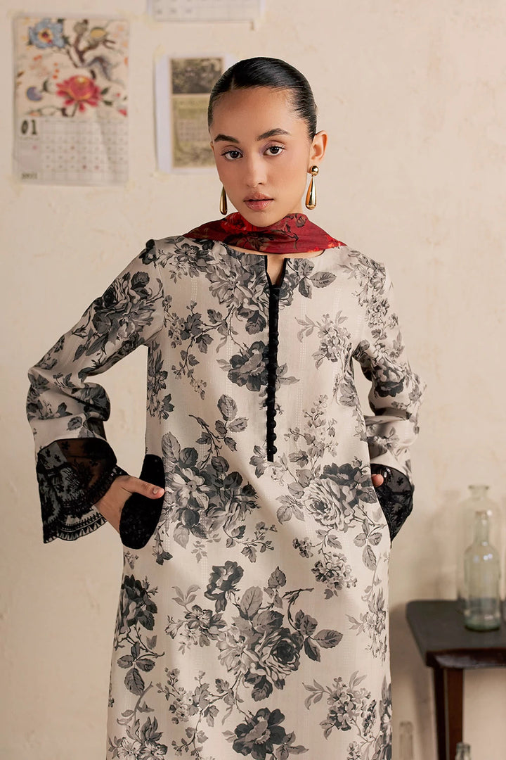 Dobby Lawn Beige Stitched Suit - Vanya