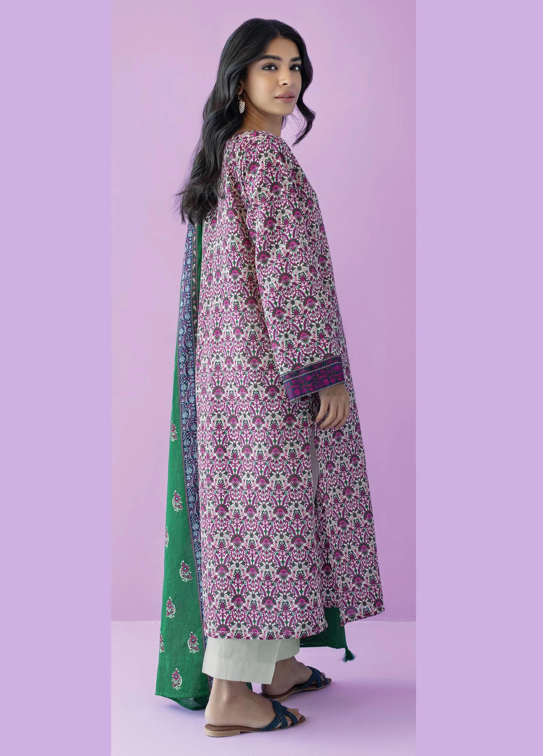 Lawn Green Unstitched Suit - Orient