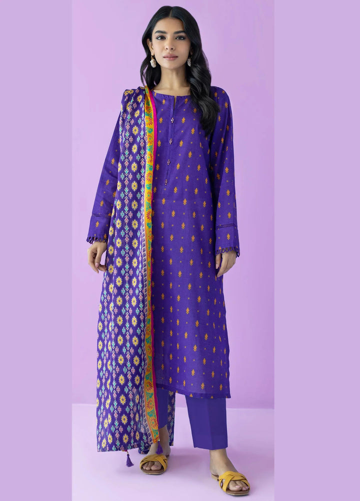 Lawn Purple Unstitched Suit - Orient