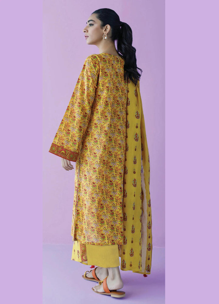 Lawn Yellow Unstitched Suit - Orient