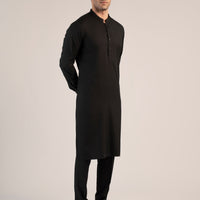Blended Black Unstitched Suit - J. Junaid Jamshed