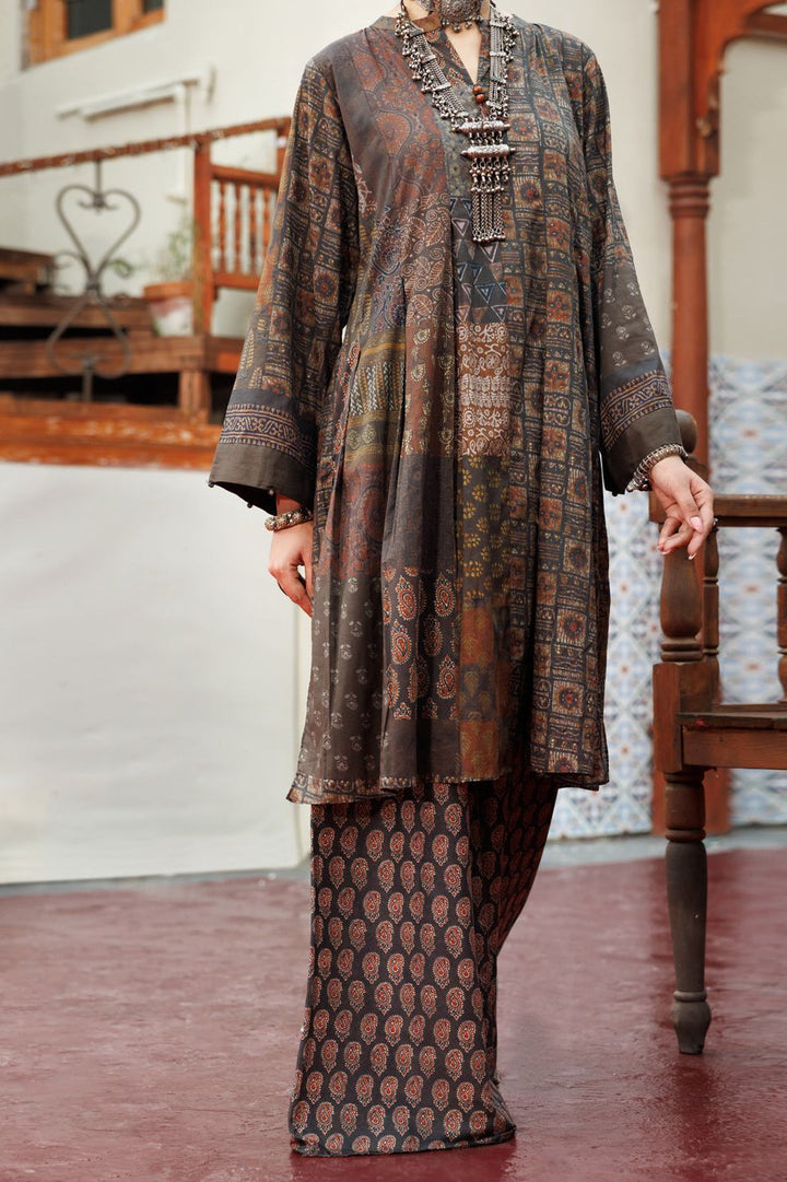 Cambric Digital Mehndi Green Kurti - Almirah