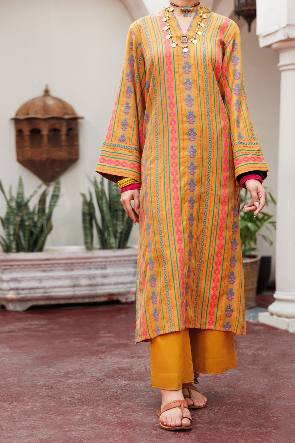 Yarn Dyed Mustard Kurti - Almirah