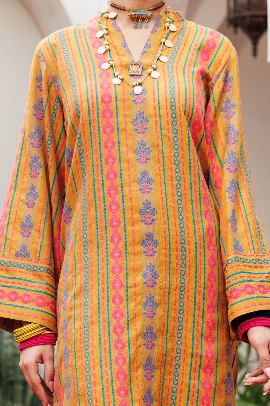 Yarn Dyed Mustard Kurti - Almirah