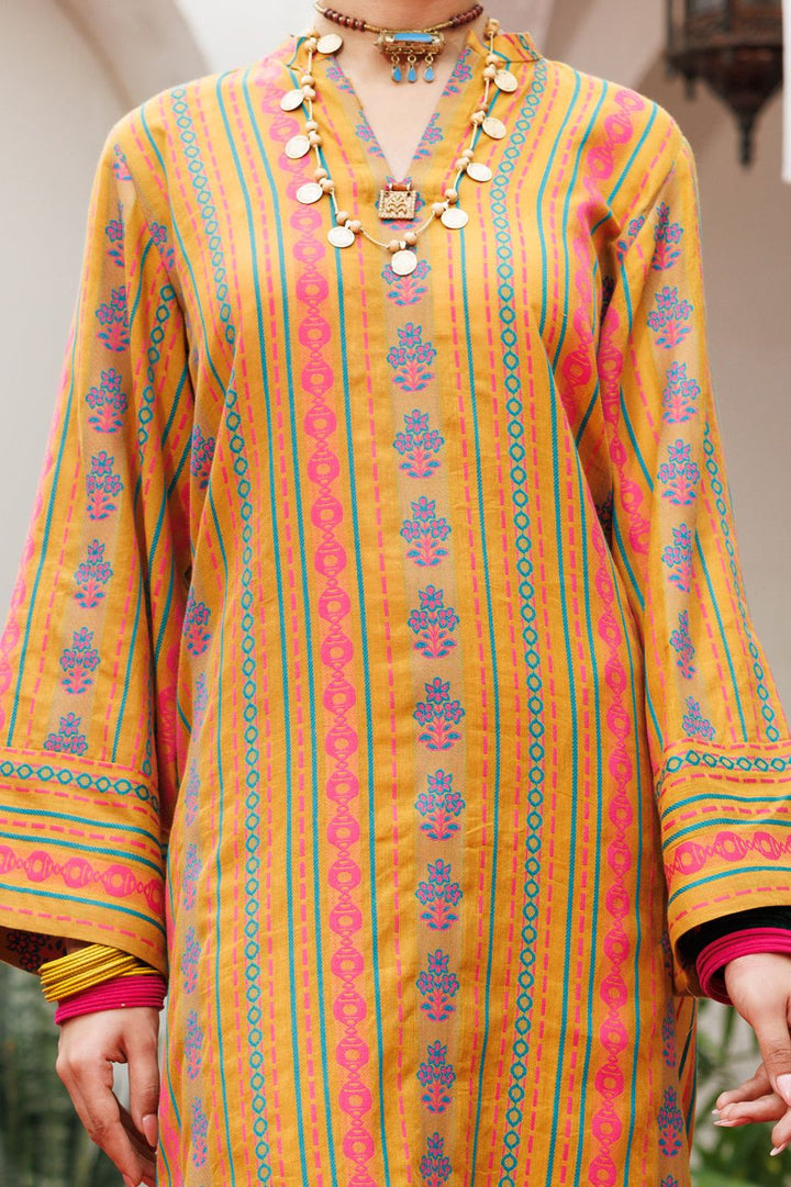 Yarn Dyed Mustard Kurti - Almirah