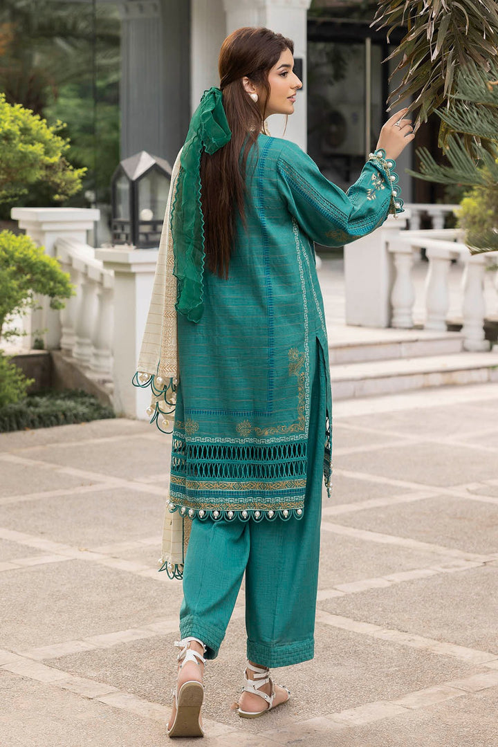 Khaddar Printed Sea Green Stitched Suit - Gul Ahmed